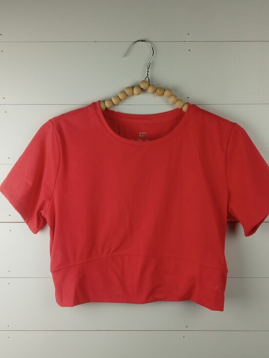 JoyLab Tops - Joy Lab Women's size L bright coral crewneck criss cross back cropped workout